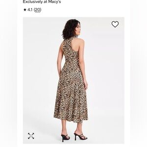 Bar III Leopard Print Sleeveless Midi Dress